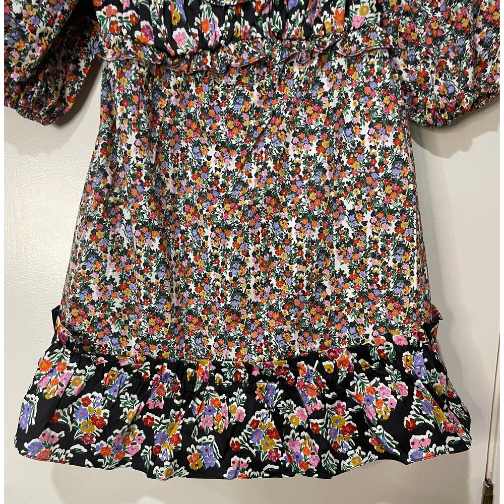For Love & Lemons Hudson Mini Dress Black Floral Size Medium NWT Stretchy Back - Picture 7 of 15